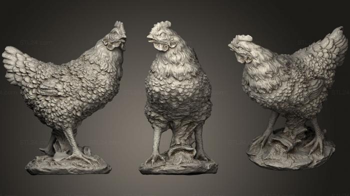 Статуэтки животных (Курица, STKJ_0821) 3D модель для ЧПУ станка